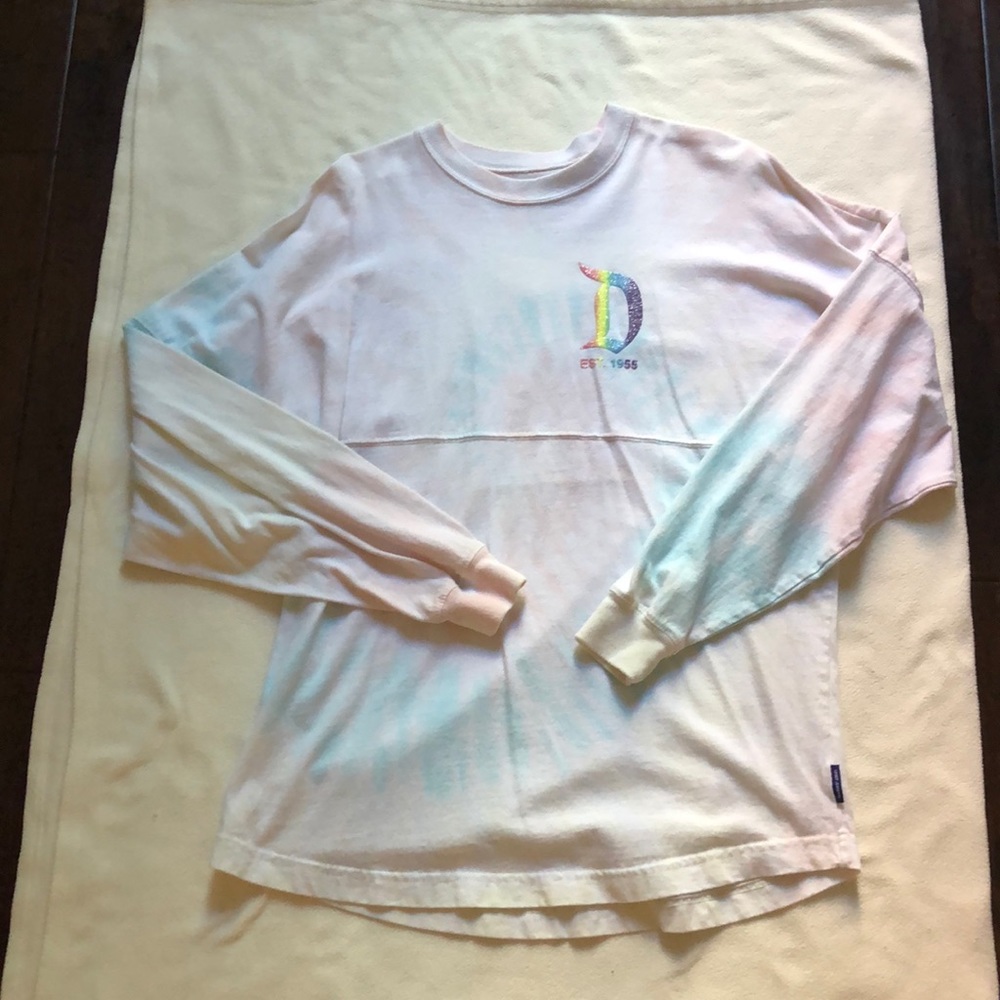 Disneyland Rainbow Jersey Shirt Tee S Long Sleeve